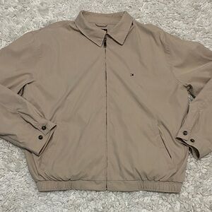Tommy Hilfiger mens Beige Zip-Up coat Jacket size XL cotton lined NWOT